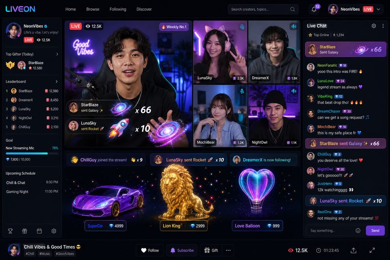 91网浏览器实时直播互动界面,创作者与粉丝零距离实时交流